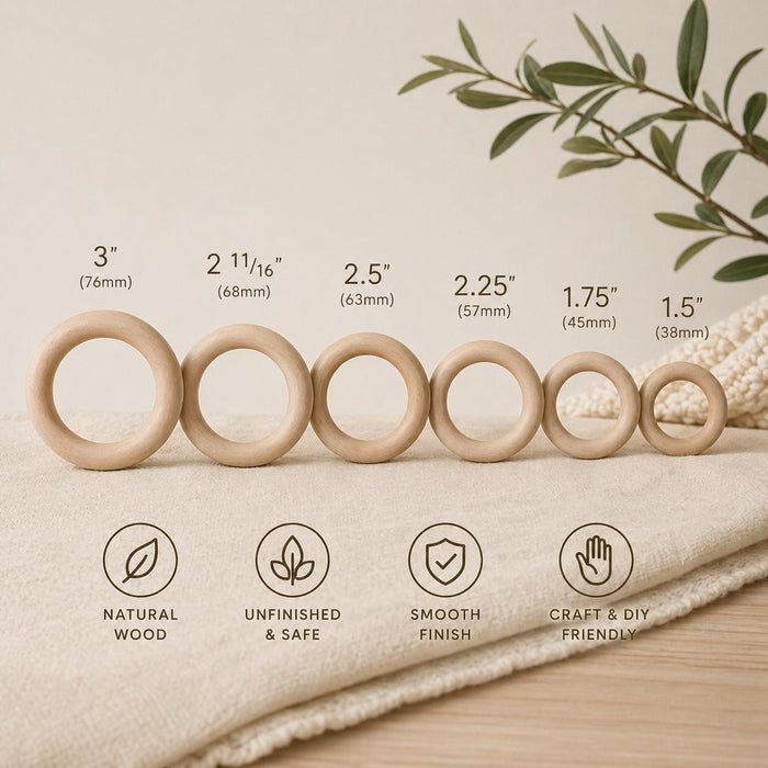 Wooden Craft Ring – Natural Maple for Diy Macrame and Teething Toys