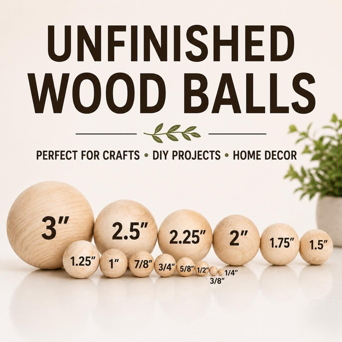 Wooden Craft Ball – Unfinished Natural Sphere for Sorting Games